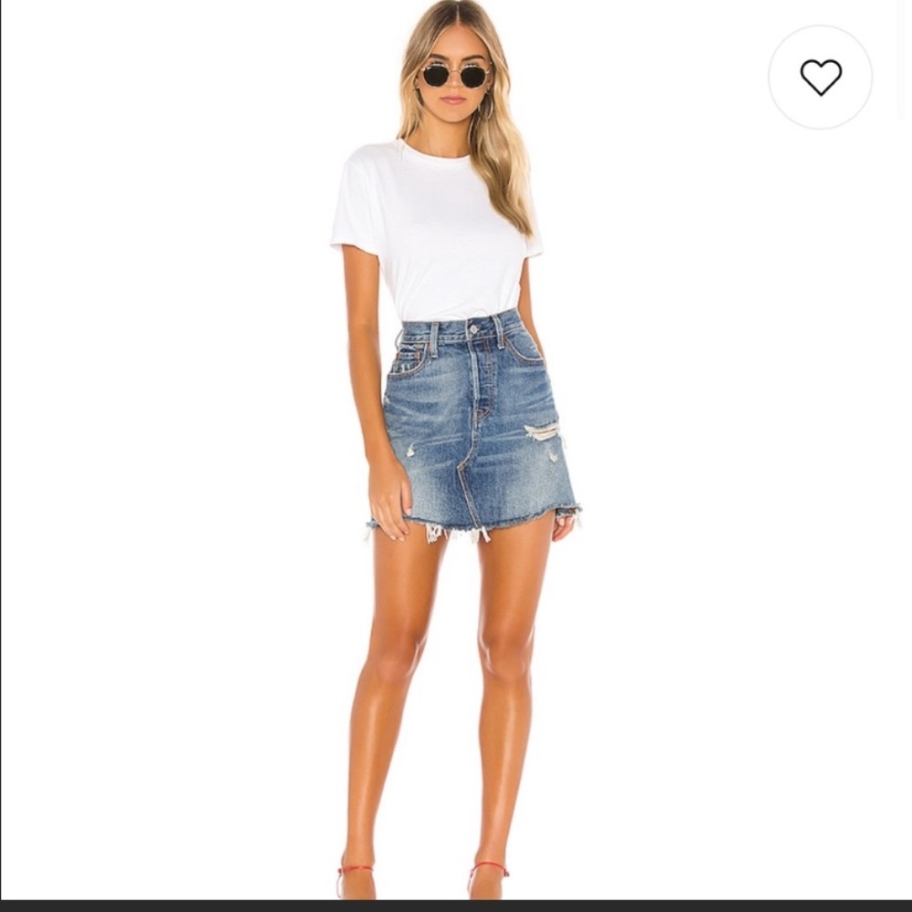 High rise Levi's Deconstructed Jean Skirt